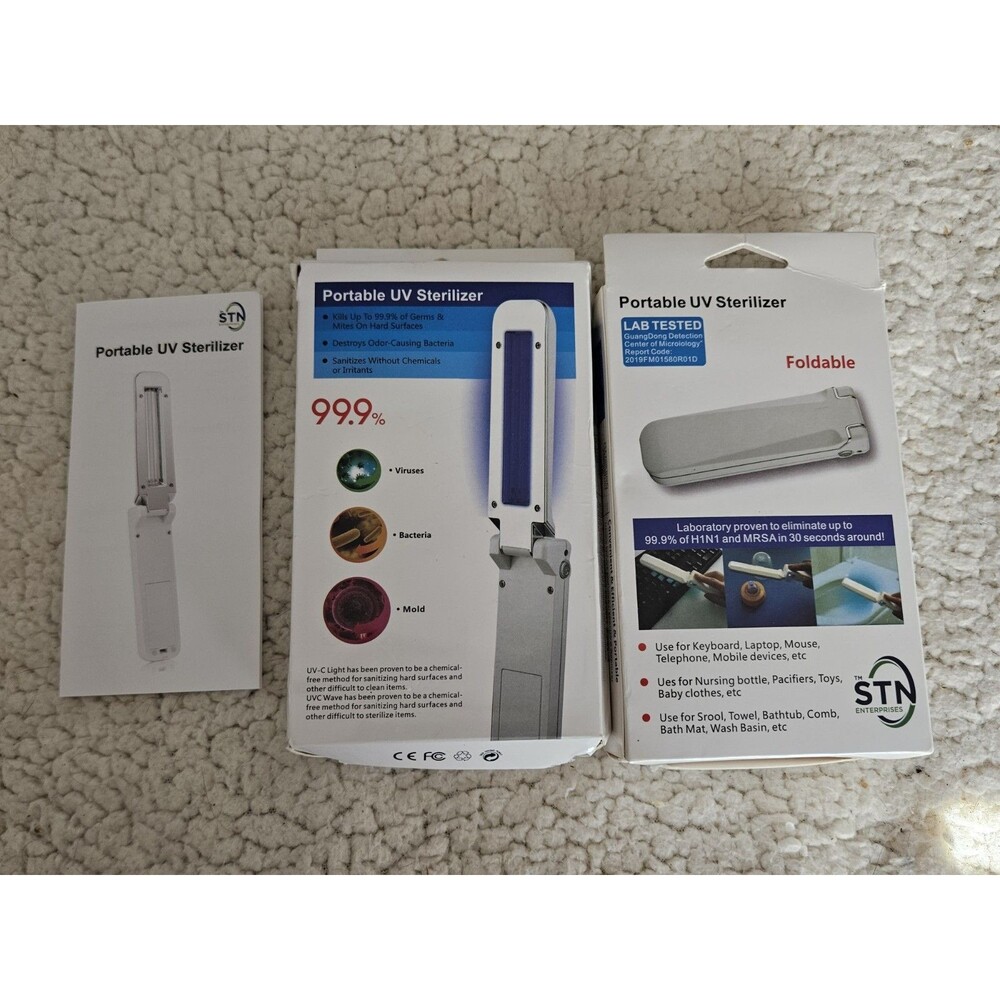 Lot Of 2 STN Enterprises Portable UV Sterilizer USB Or Battery Power READ